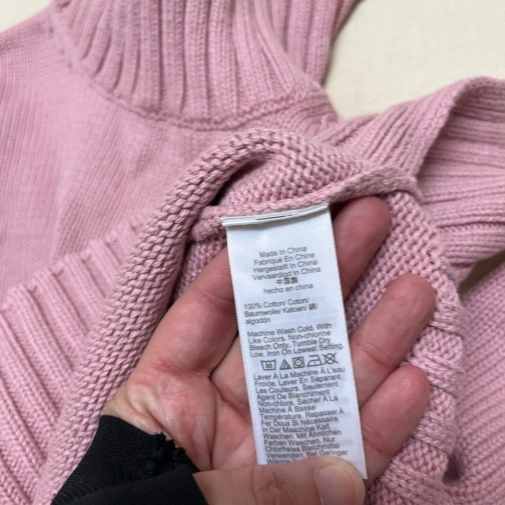 NWT J.Crew XXS pink cotton turtleneck sweater
